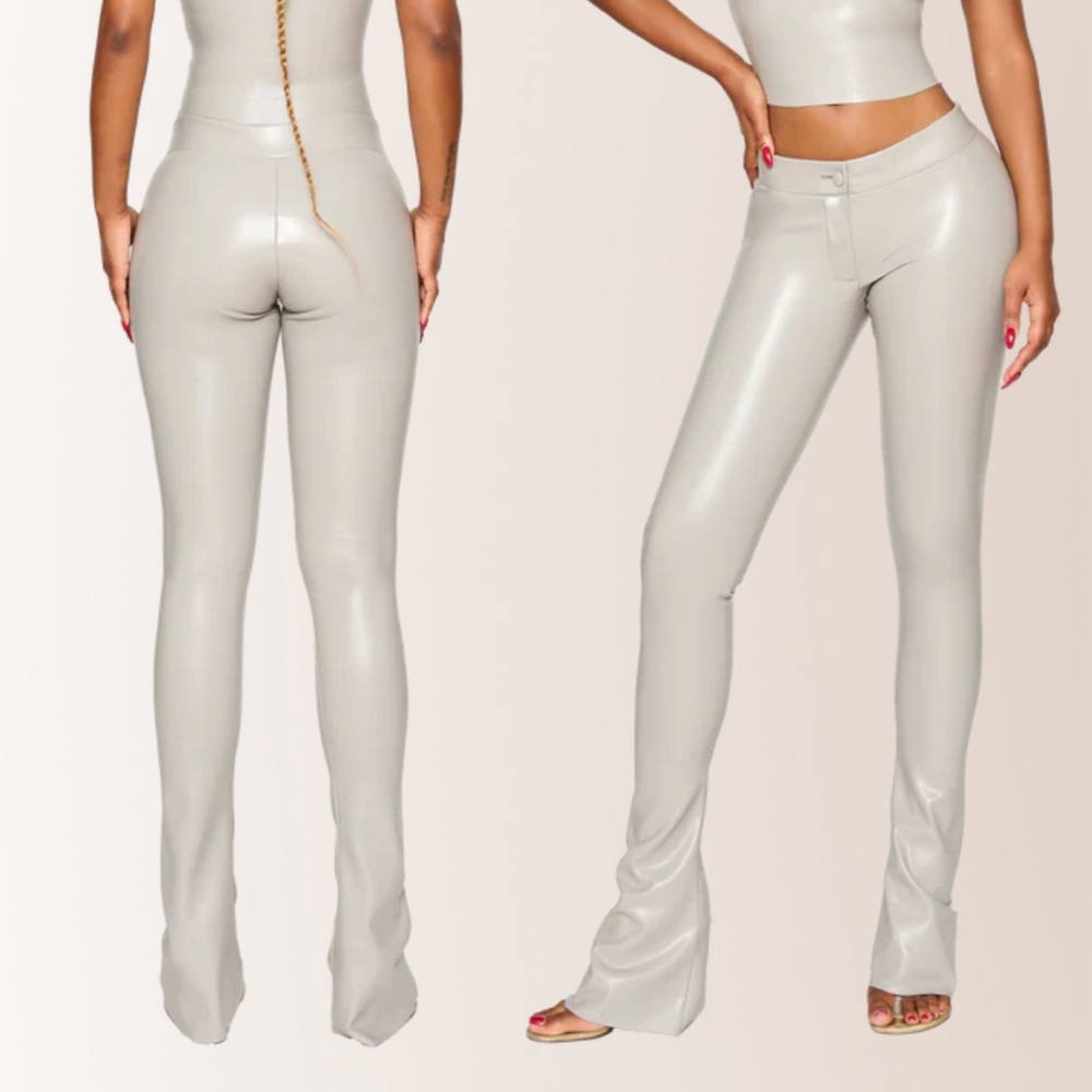 coucoo leather grey trouser pants